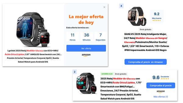 smartwatches que miden glucosa, ácido úrico y lípidos